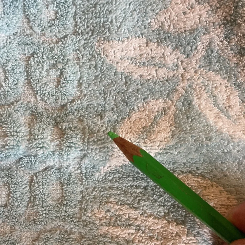 Vintage Cannon pastel blue floral textured two tone bath towel